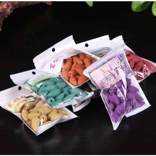 45 PCS Natural Mixed Reflux Tower Incense Tea Smoke Backflow Incense Fragrant Reflux Aromatherapy Cones