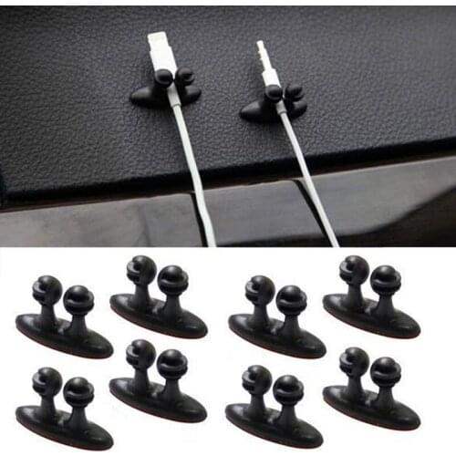 8Pcs/set Adhesive Cable Winder Car Interior Clip Earphone Cable Organizer Wire Storage Holder Clip Cord Holder Promotion#80591