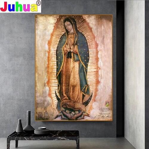 Embroidery Handicraft 5D Diy Diamond Painting Cross Stitch kits Mexico Guadalupe Virgin Mary Religious Painting Full Square Roun