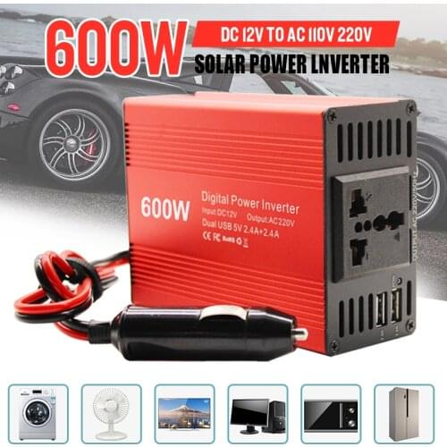 600W Power Inverter DC 12V To AC 220V Auto Converter Transformer Car Power Converter Modified Sine Wave Universal Socket