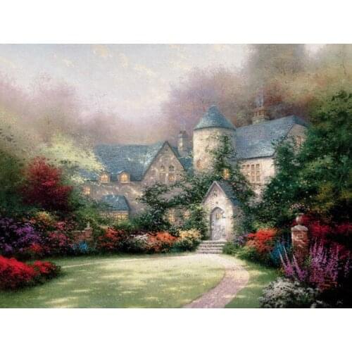 Free shipping Thomas villa house garden landscape canvas prints oil painting printed on canvas wall art decoration picture