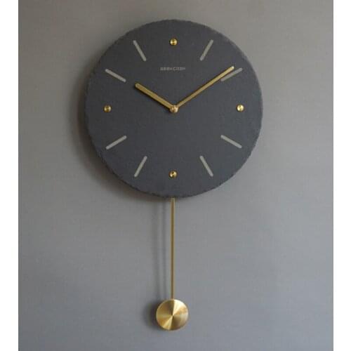 Luxury Silent Wall Clock Modern Design Digital Novelty Pendulum Wall Clock Minimalist Battery Reloj De Pared Home Decor AD50WC