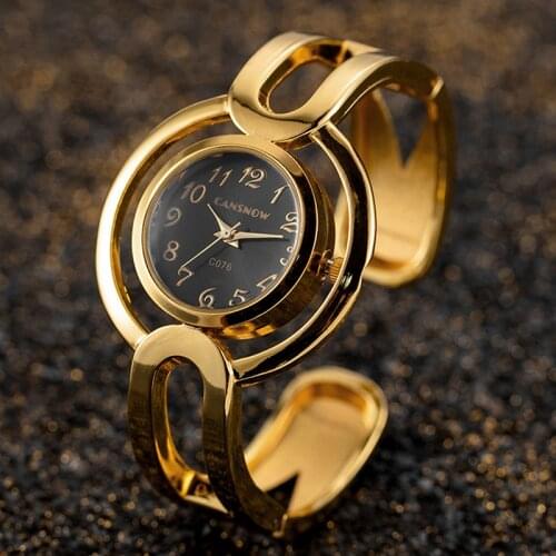 Women Watches Luxury Bracelet Hollow Wrist Watch Gold Small Dial Stainless Steel Strap Womens Quartz Watch Relogio Feminino