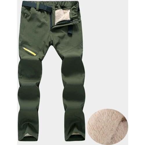 Mens Winter Fleece Pants Water-proof Warm Skiing Trousers Outdoor Sportswear Camping Tourism Hiking Pantalones Hombre M-4XL