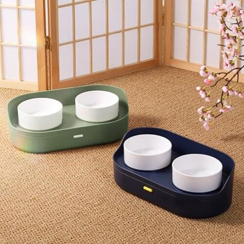 HOOPET Cat Bowl Dog Bowl Cat Double Bowl Kitten Bowl with Storage Cat Multilayer Bowl