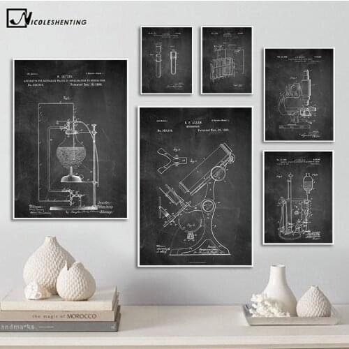 Chemistry Biology Periodic Table Poster Science Education Canvas Art Painting Patent Print Student Teen Room Decoration Picture