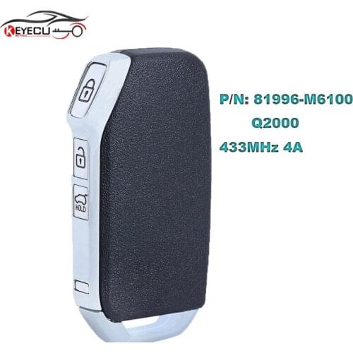 KEYECU P/N: 81996-M6100 Q2000 433MHz 4A Chip Keyless Smart Remote Key Fob for KIA K5 Forte Sportage After 2017