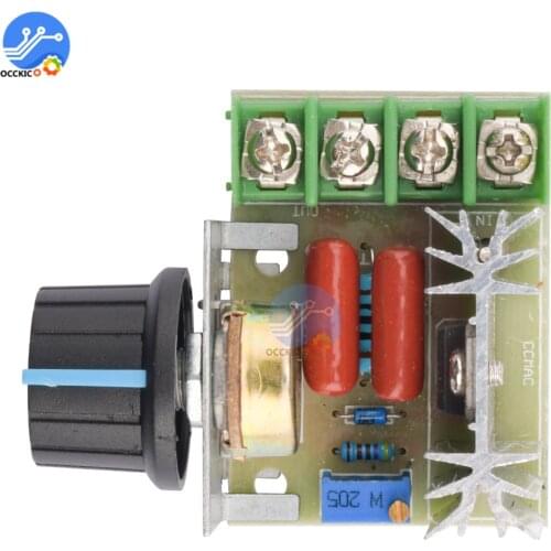 AC 220V 2000W SCR Motor Speed Controller Adjustable Voltage Regulator Dimming Thermostat Electronic Power Supply Module