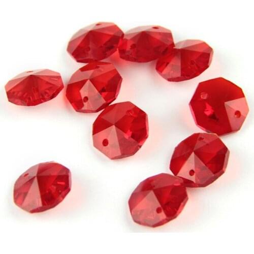 K9 Crystal Chandelier Octagon Beads In 1 Hole/2 Holes Cut&Faceted Glass 14mm Strand Garland Curtain Beads