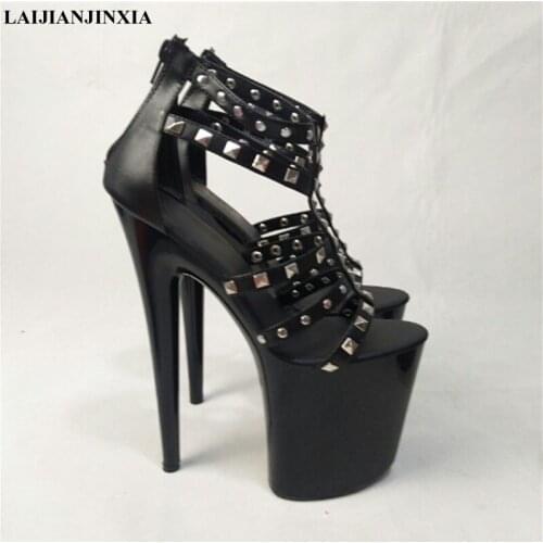 New PU sequined shoes, 20cm high stiletto heels, and a waterproof stand for sexy Dance Shoes