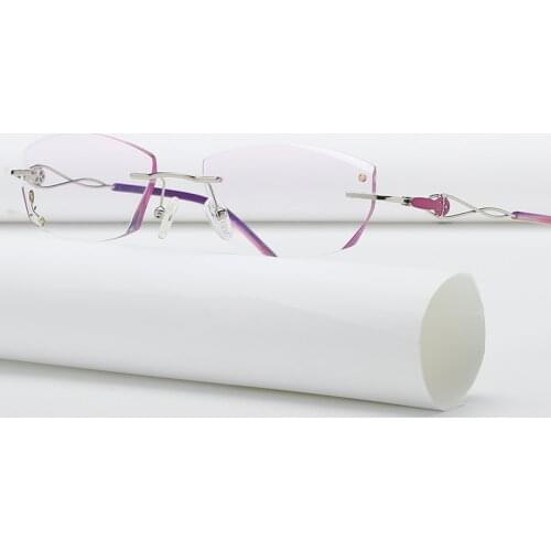 ZIROSAT 2378 Rimless Gold Glasses Frame Women Light Weight Optical Rim Eyeglasses Frames Prescription Myopia Spectacles