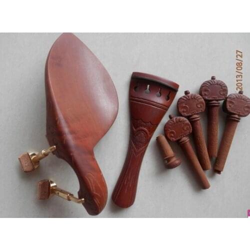 Full hand craved Jujube wood violin parts 4/4 size , chinrest , tailpiece , pegs , endpoint