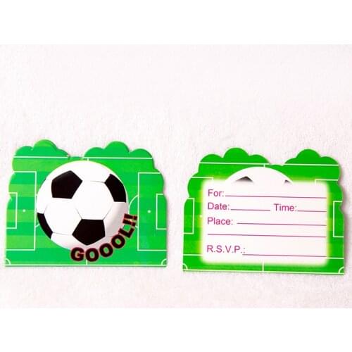 Football Soccer Theme Invitation Cards Happy Birthday Party Boys Kids Favors Baby Shower Decoration Events Supplies 100pcs/lot