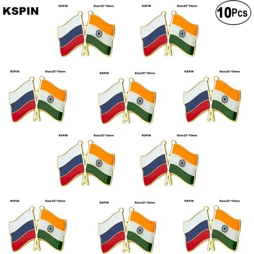 Russia India Flag Lapel Pin Friendship Flag Badge Flag pin