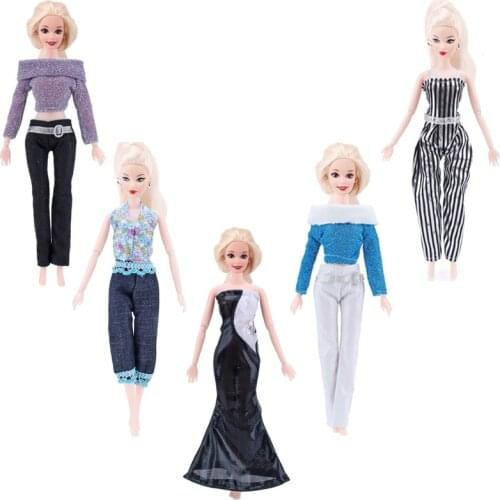 1 Set Handmade Fashion Outfit Daily Casual Wear Blouse Shirt Vest Bottom Pants Skirt Clothes For Barbie Doll Accessories