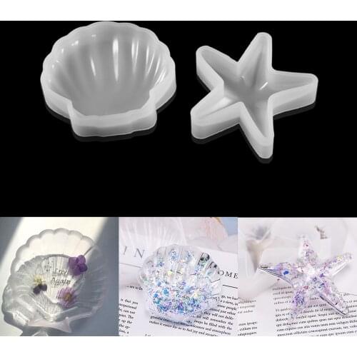 1Pcs Shell Starfish Silicone Mold Jewelry Storage Box Epoxy Resin Mold For DIY Room Art Decoration Handmade Crafts Making Tools