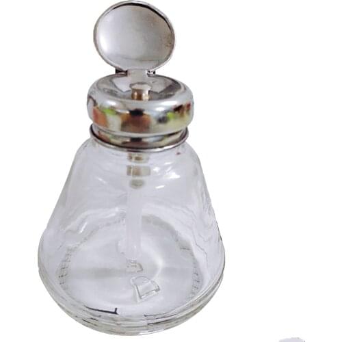 Glass Nail Polish Remover Pump Dispenser Spill-proof Alcohol Bottle