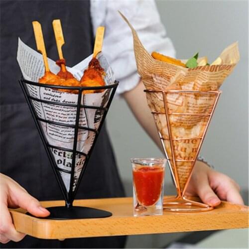 Bar fried chicken and chips rack cone stainless steel fried chicken rack snack rack American Western restaurant cafe special tab
