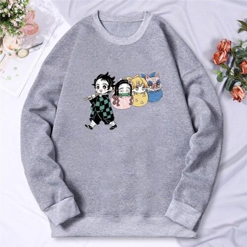Japanese Anime Demon Slayer Women Hoodies Kamado Tanjirou Cartoon Pullovers Harajuku Fasnhion Hoodies Hot Sale Loose Hoody