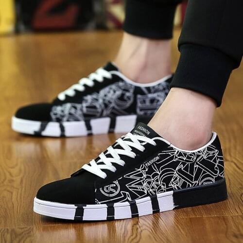 Trend Korean Men Flat Canvas Shoe Ventilation Tourism Shoes Flat Tidal Flow Skateboarding Shoes Male Students Sports Travel