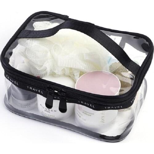 Waterproof PVC Zip Pouch Cosmetic Beauty Wash Bag Kit Transparent Clear Women Make Up Case Travel Storage Organizer Bath