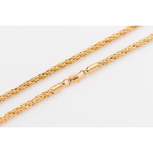 High Quality String Rope Chain plated Filled Gold Couple Necklace Workmanship Fine Price Cheap Jewelery Width 4mm