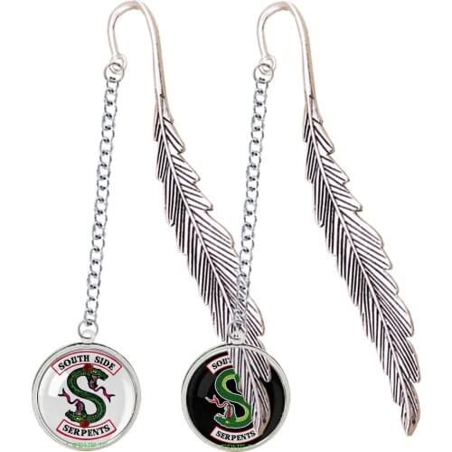 Riverdale Bookmark South Side Serpents Pendant Jughead Mysteries of Riverdale Dragon Snake For Notebook Book Mark Marque Page