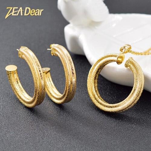 ZEA Dear Jewelry Ethnic Jewelry Findings Copper Jewelry Set For Women Earrings Necklace Pendant For Wedding Round Jewelry Gift