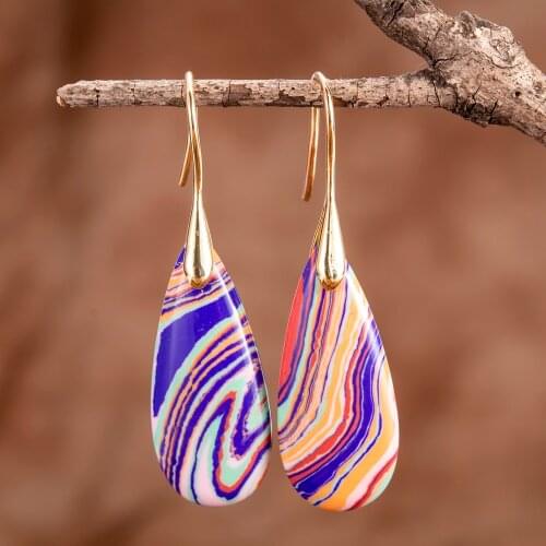 Living Color Floating Belt River Hope Luck Female Drop Earrings