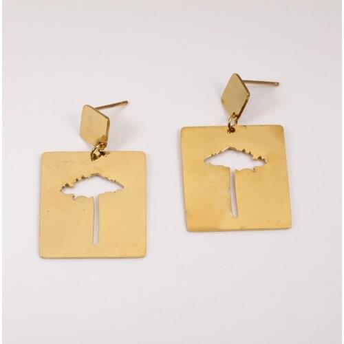 OUFEI 2020 New Fashion Earrings Geometric Earrings For Women Handmade Hanging Dangle Earring Jewelry Stainless Steel Earrings