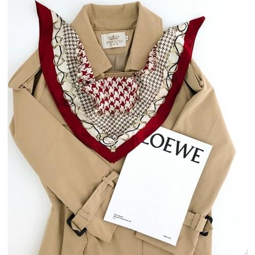 100% Pure Silk Scarf Women Neck Hair Band 2020 Foulard Square Small Headband Fashion Print Neckerchief Scarves Bandana Hijab