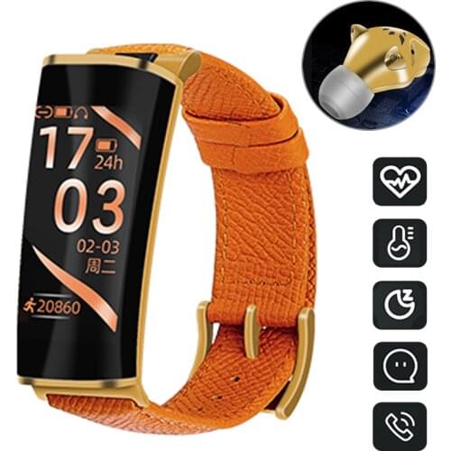 2 in 1 Smart Watch with Headset Heart Rate Monitor Pedometer Sport Clock Bracelet Fitness Wristband for iPhone Android