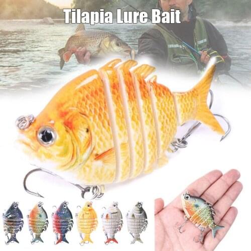 6pcs Tilapia Sea Bream Shape Fishing Minnow Lure Simulation Fishing Bait Multi-section Swimbait Trolling Swim Tackle Jerkbait