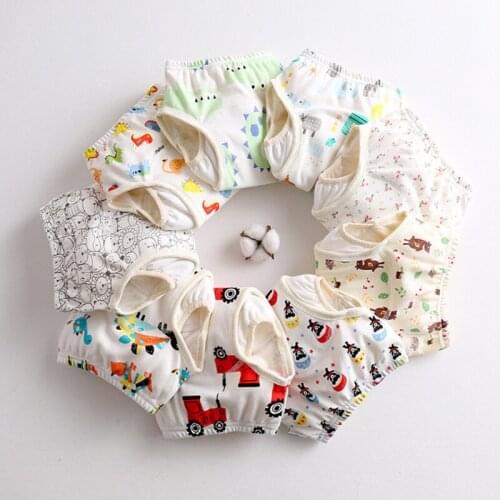 6Layers Baby Cotton Diapers Reusable Training Pants Panties Cloth Nappies Changing Washable Infants Children Pants Underwear