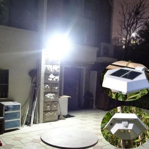 6 LED Hexagon 4 Functions Solar Gutter Fence Lights PIR Motion Sensor Wall Light Waterproof Security Light For Garden Lights
