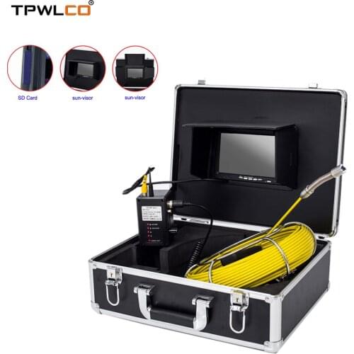 7 Inch TFT-LCD 17mm Drain Vision Sewer Camera Inspections with 6pcs LED Light Pipe Pipeline Industrial Endoscope 20M Cable