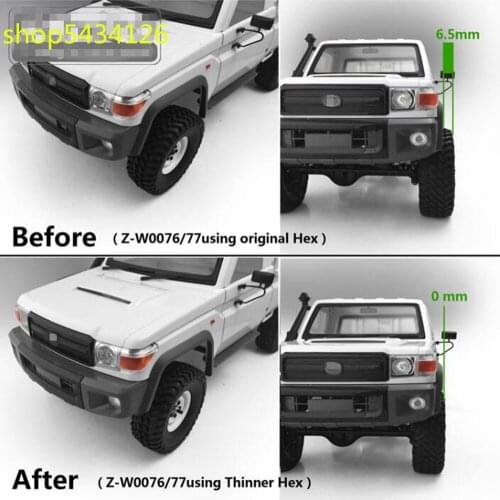 Aluminum Thinner Hex Sets For 1/10 Rc Car 4wd Z-W0076/77 1.55'' Wheel Rims Rc Buggy Diy Accessories Parts