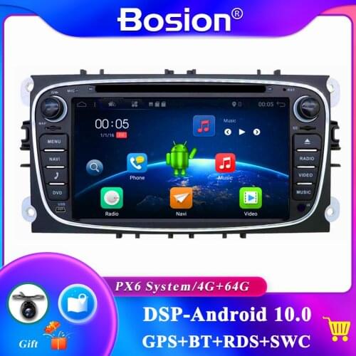 DSP 2 Din Android 10 Car DVD Multimedia Player GPS Navi For Ford Focus 2 Mondeo Galaxy S-Max Wifi Audio Radio Stereo Unit 4G+64G