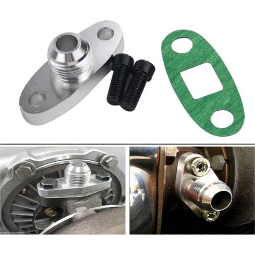 Car Turbo Oil Feed Inlet Flange Gasket Adapter AN10 Fitting Kit Universal For T3 T3/T4 T04 GT40-GT55 s Billet Aluminum Flanges