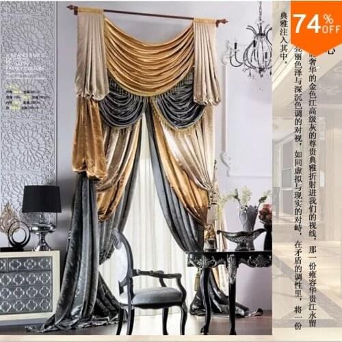 Golden Simple style Velvet curtains gentle Garden Hotel living rooms bedroom Curtain Dinning Room Hotel Curtain dreaming unique