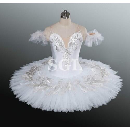 Free Shipping White Swan Lake Ballet Tutu Skirt Feather Decoration Tutus Snow Flake In Nutcracker Sleeping Beauty AT1157