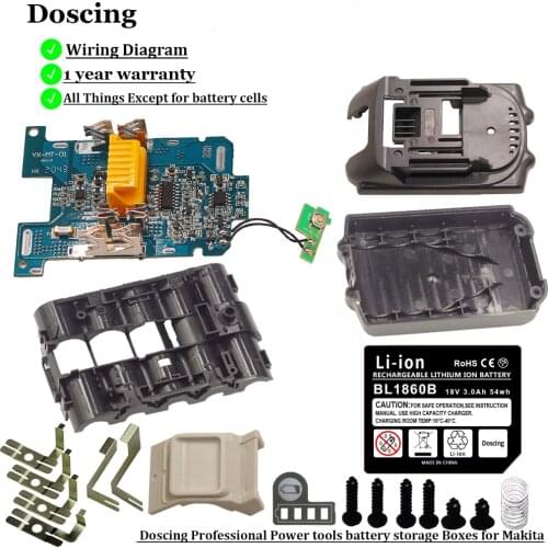 Doscing DIY Battery Case Single Cell Protection Detection BMS for Makita 18v Battery BL1830 BL1820 BL1815 BL1860B LXT 400