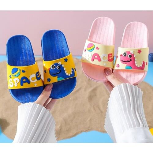 Childrens slippers summer boys non-slip indoor home girl cute cartoon soft bottom home baby slippers