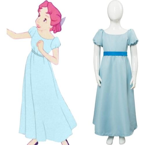 Kids Child PeterPan Peter Pan Wendy Darling Cosplay Costume Children Long Dress Halloween Carnival Costumes Custom Made