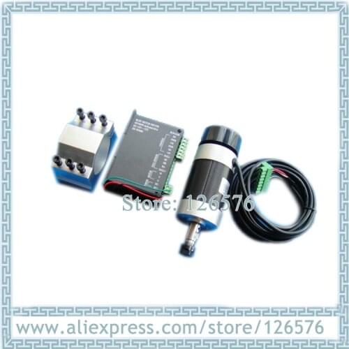 Air cooled Spindle Motor 400w 48VDC Brushless spindle motor 12000rpm + Mount Braket Holder + brushless spindle driver