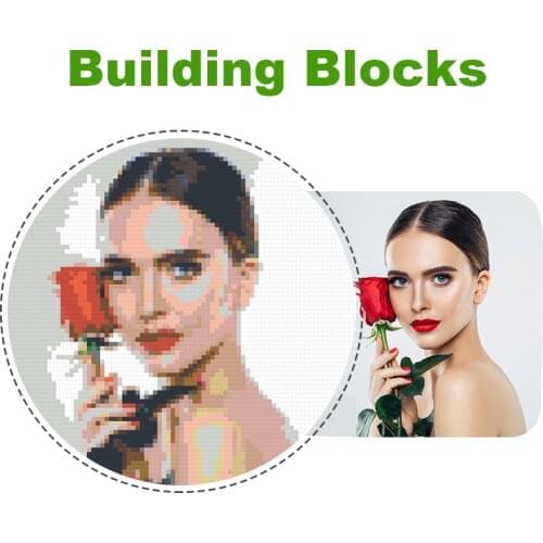 Photo Custom Pixel Build Art DIY Building Block Home Wall Decoration Craft Mosaic Block About 40X60Piece Private Painting Gift