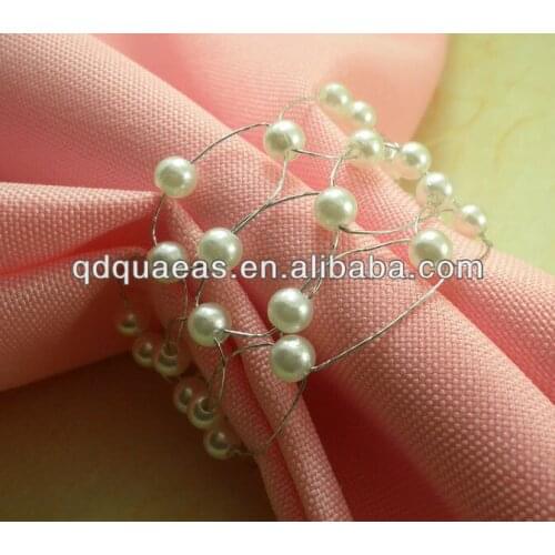 Crystal diamond bulk napkin ring, acrylic wedding pearl napkin holder