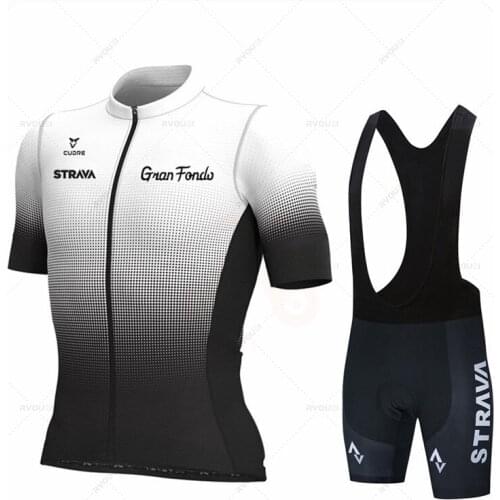 Summer Cycling Jersey 2021 Strava Bicycle Clothing Breathabl MTB Bib Shorts Men Bike Wear Set Ropa Ciclismo Triathlon Suit