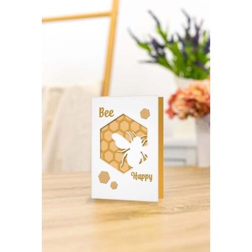 Bee Honeycomb Background Frame Metal Cutting Dies Cut Die Mold Card Scrapbook Paper Craft Knife Mould Blade Punch Stencils 2021