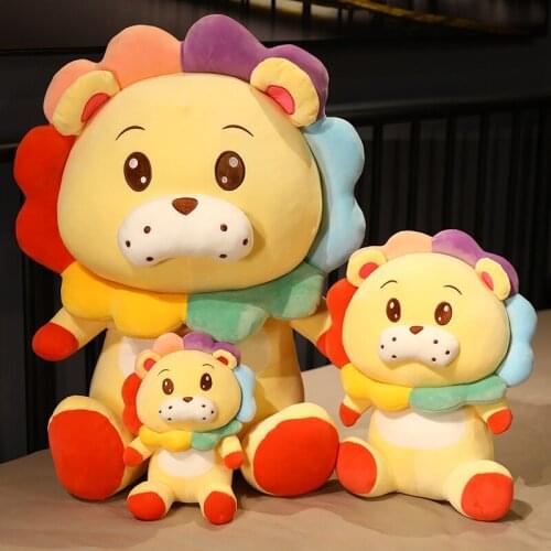 25/65cm Adorable Lion Plush Toy Stuffed Sitting Lion Zoo Animal Cute Cartoon Plushie Children Appease Pillow Gift